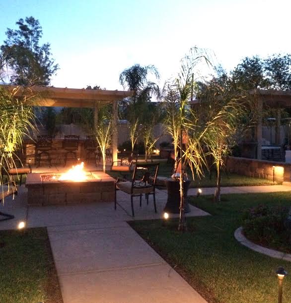When the sun sets, relax next to our fire pit