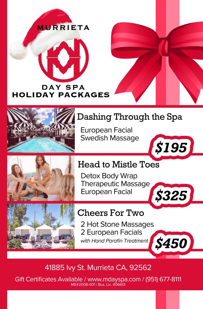Holiday Packages
Call 951-677-8111 for more details and to book!