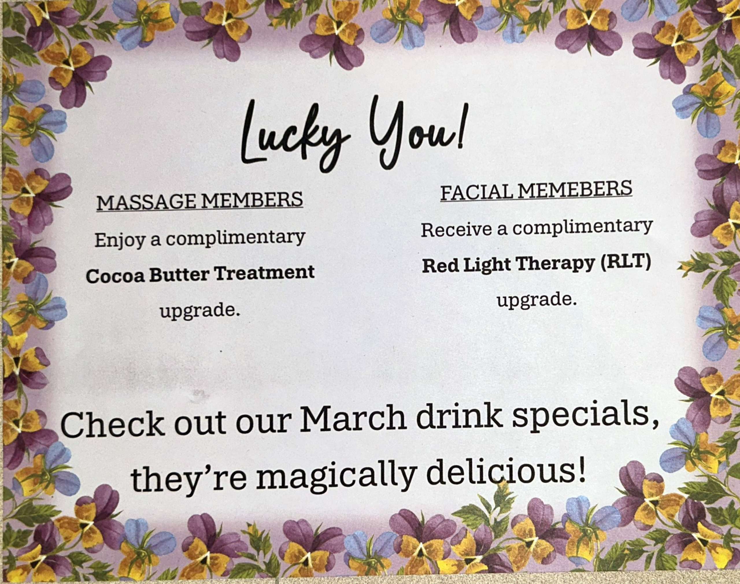 Lucky You - March 2026 Specials