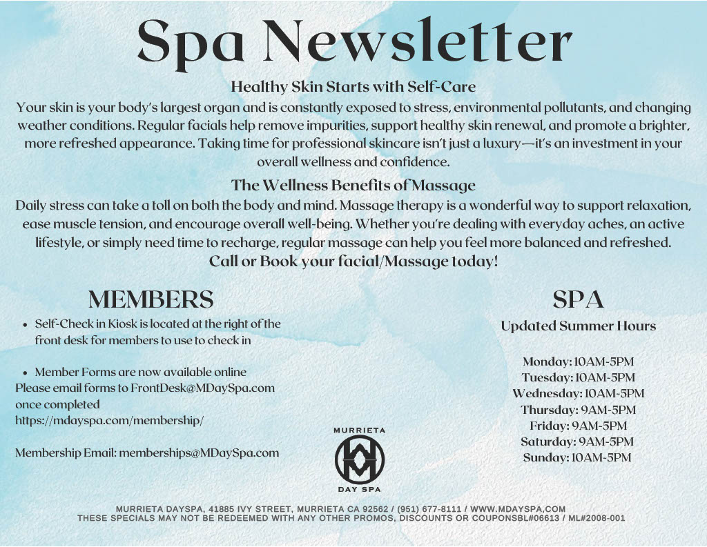 June Spa Newsletter