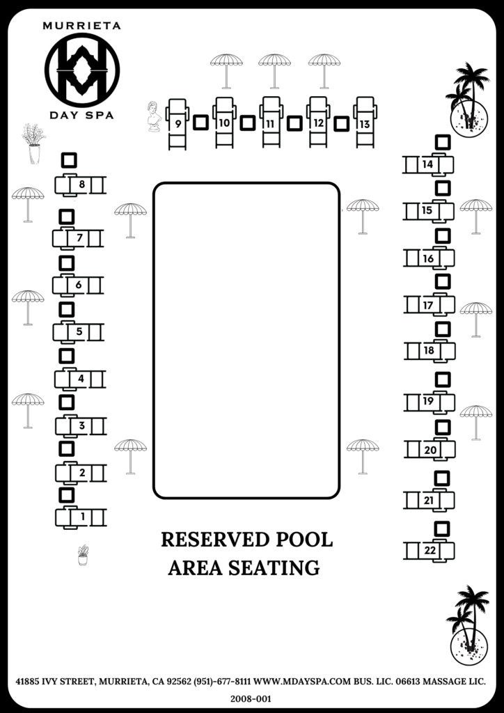 Layout of Poolside Lounge Chairs